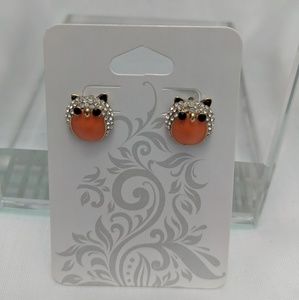 Orange Owl earrings